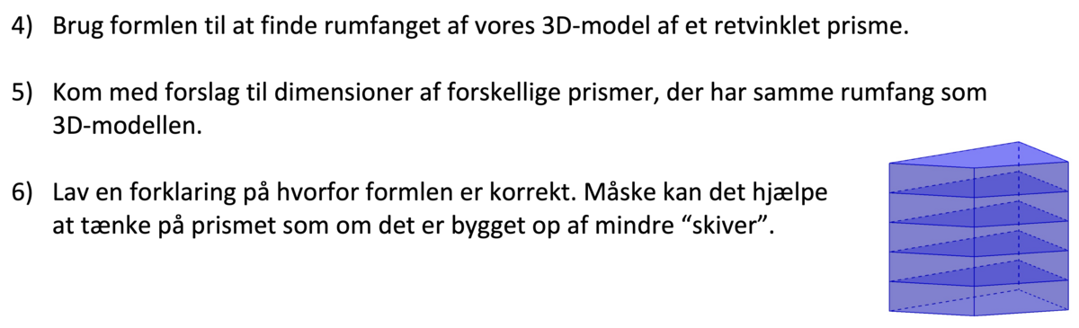 Opgave om rumfang af prismer og cylindre