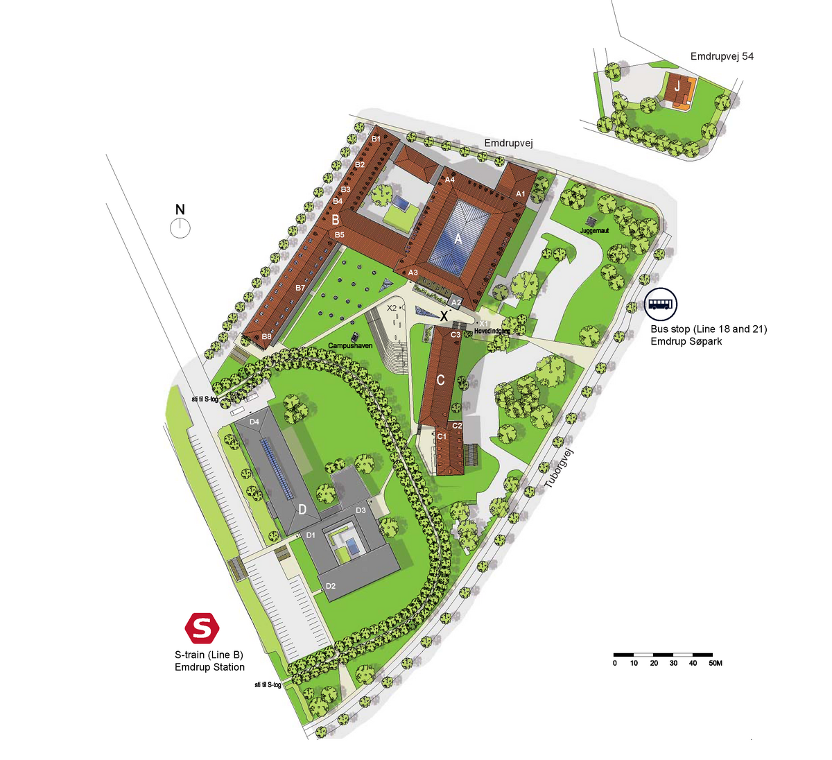 Map of Campus Emdrup