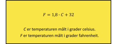 formlen F=1,8*C+32